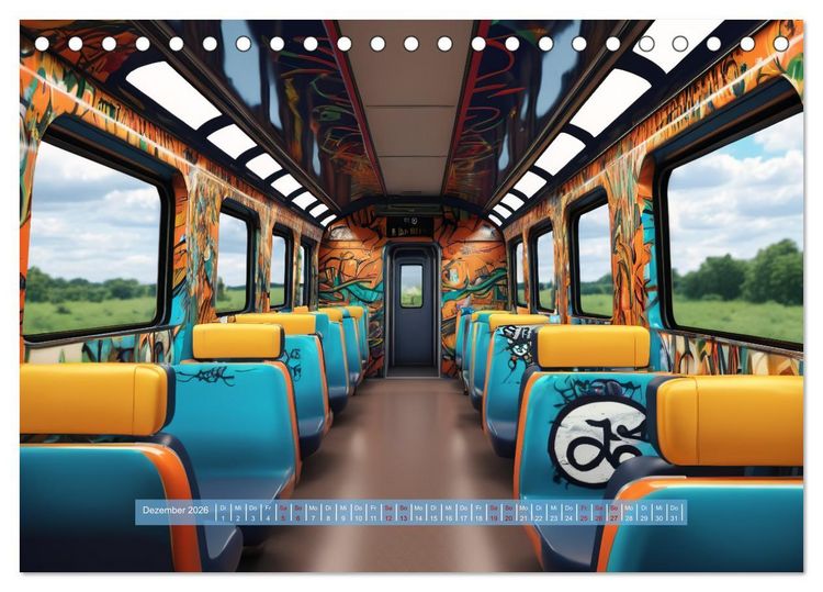Produktbild: Graffiti Train (Tischkalender 2026 DIN A5 quer), CALVENDO Monatskalender