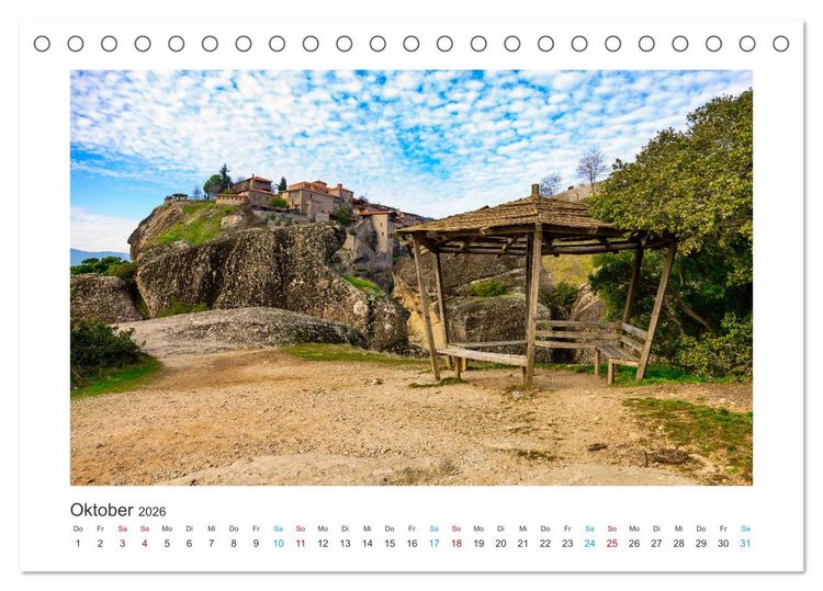 Produktbild: Meteora - Dem Himmel so nah (Tischkalender 2026 DIN A5 quer), CALVENDO Monatskalender