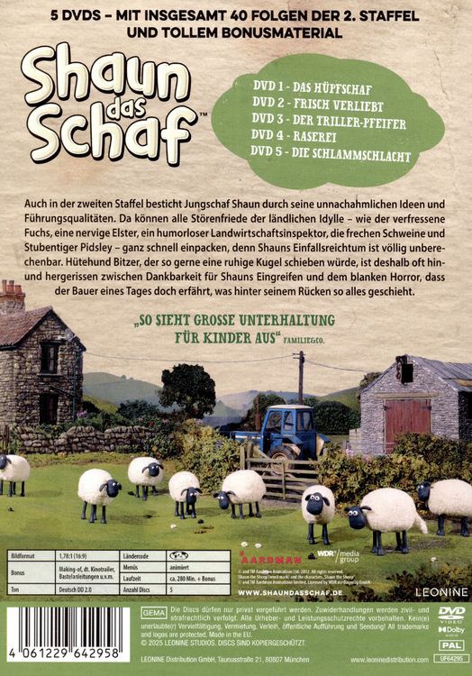 Produktbild: Shaun das Schaf - Staffel 2 - Komplettbox [5 DVDs]