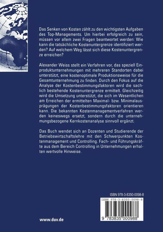 Produktbild: Unternehmungsbezogene Kernkostenanalyse