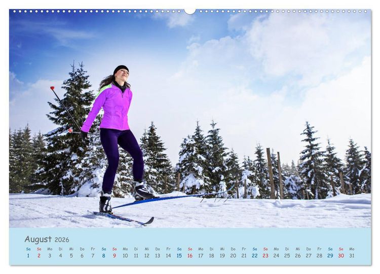 Produktbild: Langlaufen - f&uuml;r K&ouml;rper und Seele (Wandkalender 2026 DIN A2 quer), CALVENDO Monatskalender