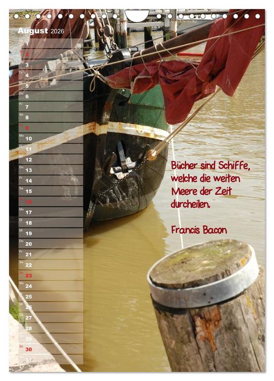 Produktbild: maritim inspiriert / Geburtstagskalender (Wandkalender 2026 DIN A4 hoch), CALVENDO Monatskalender