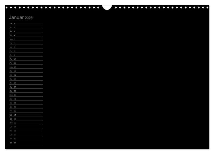 Produktbild: Bastel-Geburtstagskalender schwarz / Geburtstagskalender (Wandkalender 2026 DIN A3 quer), CALVENDO Monatskalender