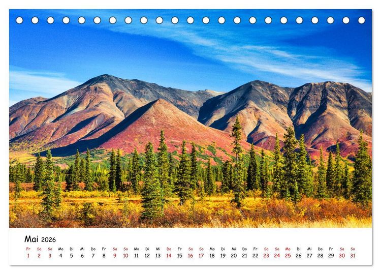 Produktbild: Alaska und Yukon, endlose Freiheit erleben (Tischkalender 2026 DIN A5 quer), CALVENDO Monatskalender