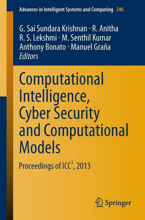 Produktbild: Computational Intelligence, Cyber Security and Computational Models