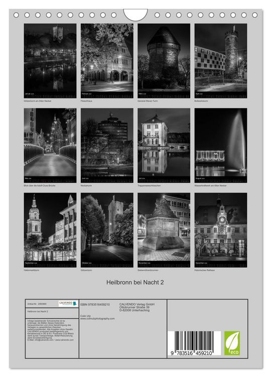Produktbild: Heilbronn bei Nacht 2 (Wandkalender 2026 DIN A4 hoch), CALVENDO Monatskalender