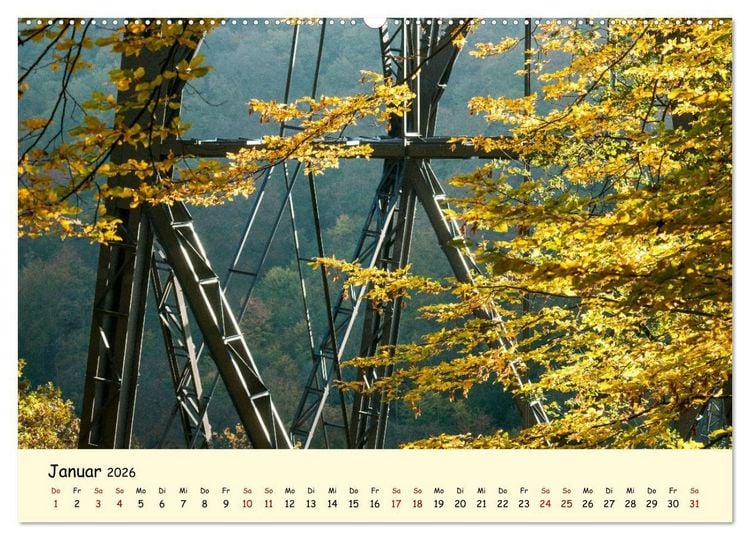 Produktbild: M&uuml;ngstener Br&uuml;cke - Landschaft rund um Solingen (hochwertiger Premium Wandkalender 2026 DIN A2 quer), Kunstdruck in Hochglanz