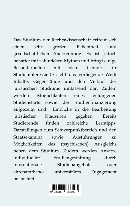 Produktbild: Der Weg durchs juristische Studium -