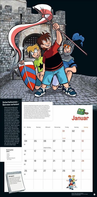 Produktbild: Die drei ??? Kids Broschurkalender 2027