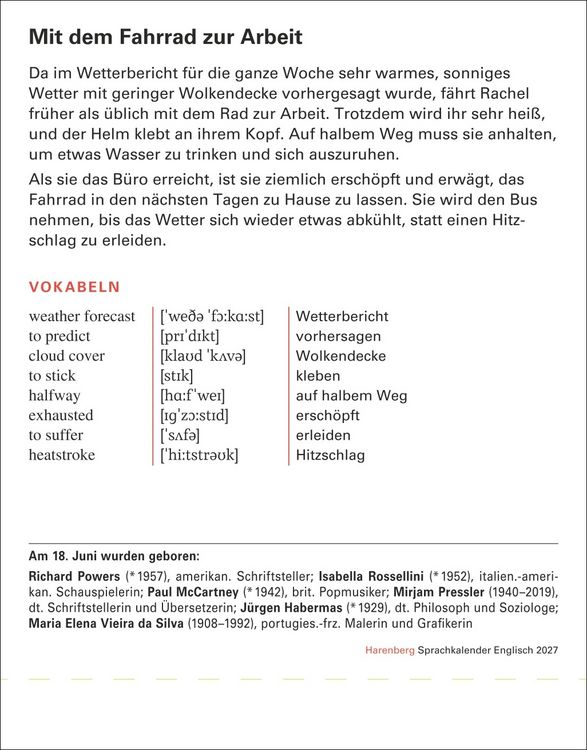Produktbild: Englisch Sprachkalender 2027 - Englisch lernen leicht gemacht - Tagesabrei&szlig;kalender