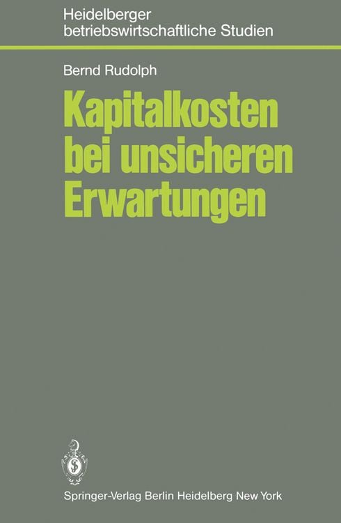 Produktbild: Kapitalkosten bei unsicheren Erwartungen