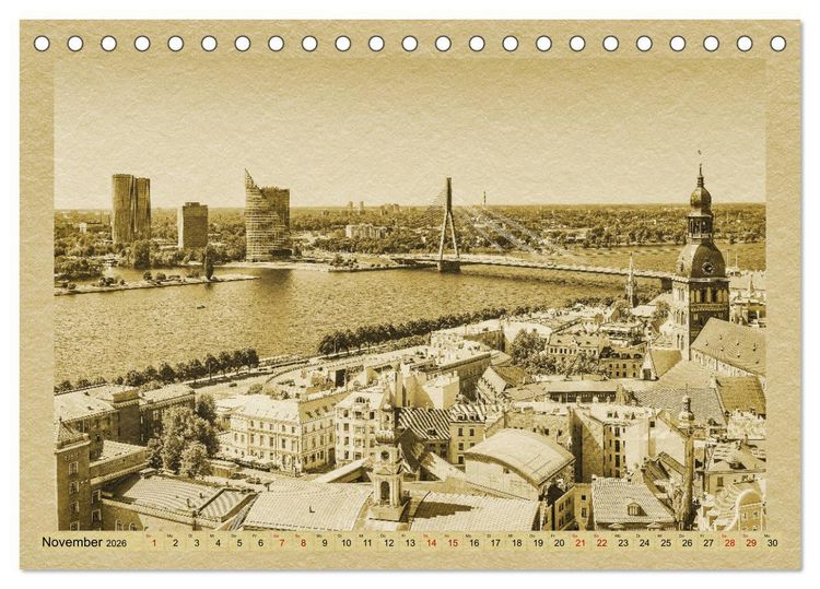 Produktbild: Riga &ndash; Ein Kalender im Zeitungsstil (Tischkalender 2026 DIN A5 quer), CALVENDO Monatskalender