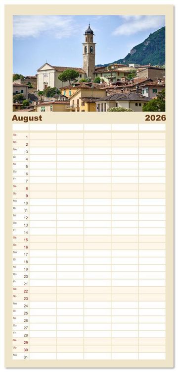 Produktbild: Familienplaner 2026 - Limone sul Garda - Die Heimat der Zitrone am Gardasee mit 5 Spalten (Wandkalender, 21 x 45 cm) CALVENDO