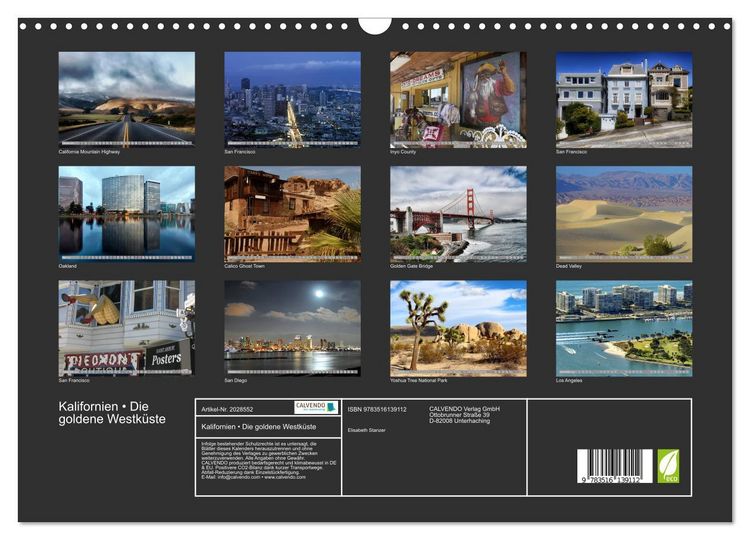 Produktbild: Kalifornien &bull; Die goldene Westk&uuml;ste (Wandkalender 2026 DIN A3 quer), CALVENDO Monatskalender