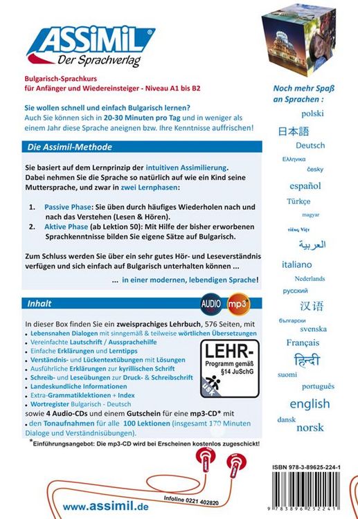 Produktbild: ASSiMiL Bulgarisch ohne M&uuml;he - Audio-Plus-Sprachkurs - Niveau A1-B2