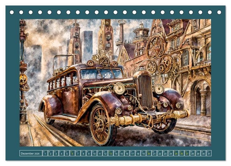 Produktbild: Mit Steampunk unterwegs (Tischkalender 2026 DIN A5 quer), CALVENDO Monatskalender