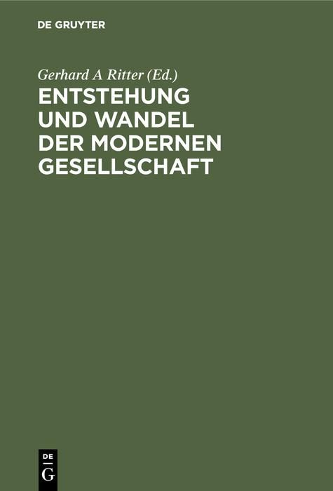 Produktbild: Entstehung und Wandel der modernen Gesellschaft