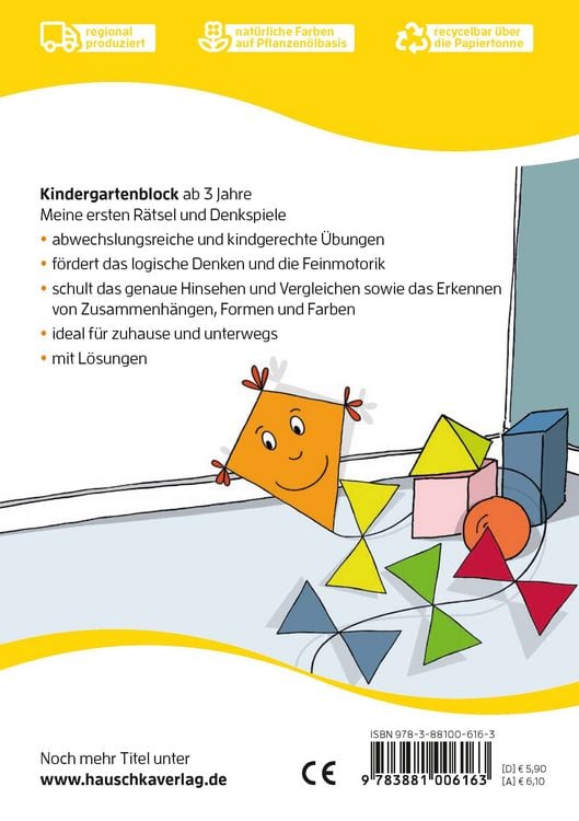 Produktbild: Kindergartenblock ab 3 Jahre - Meine ersten R&auml;tsel und Denkspiele