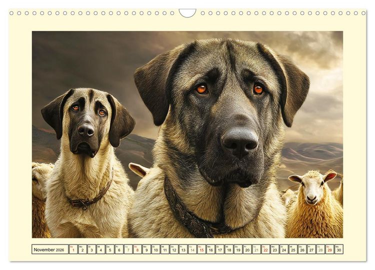 Produktbild: Kangal - Besch&uuml;tzer der Herde. Starke, selbstst&auml;ndige und furchtlose Hunde (Wandkalender 2026 DIN A3 quer), CALVENDO Monatskalender