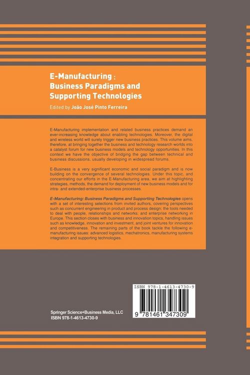 Produktbild: E-Manufacturing: Business Paradigms and Supporting Technologies