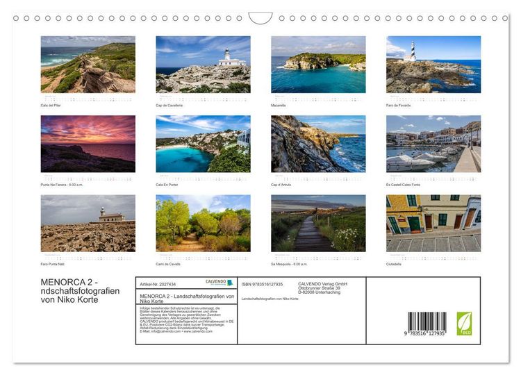 Produktbild: MENORCA 2 - Landschaftsfotografien von Niko Korte (Wandkalender 2026 DIN A3 quer), CALVENDO Monatskalender
