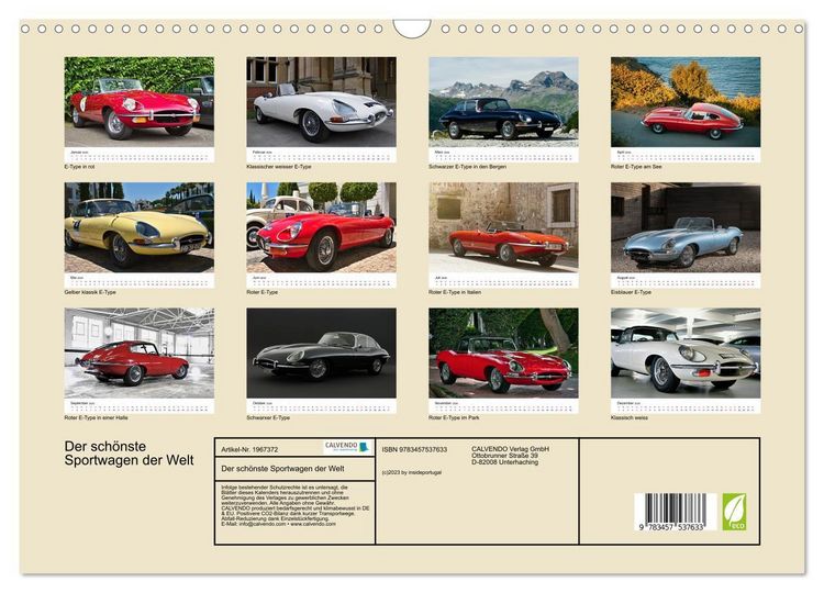 Produktbild: Der sch&ouml;nste Sportwagen der Welt (Wandkalender 2026 DIN A3 quer), CALVENDO Monatskalender