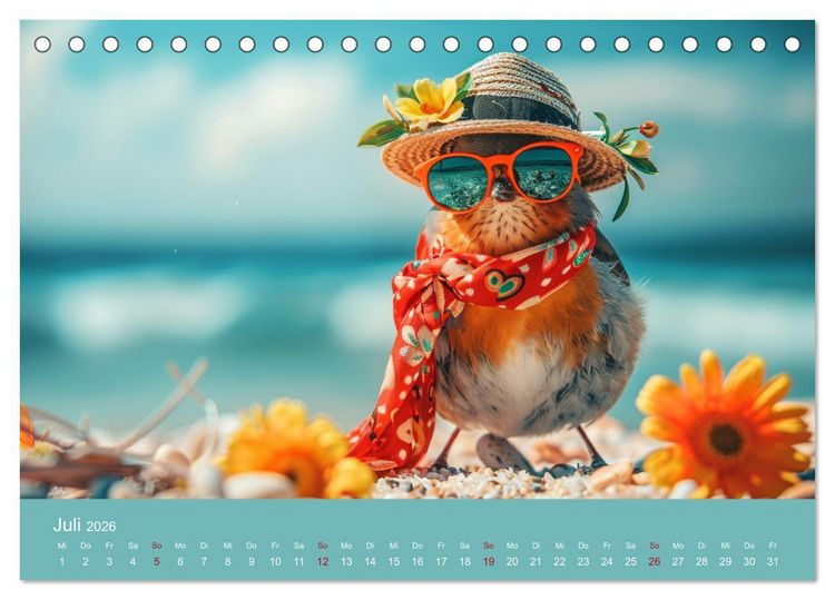 Produktbild: Niedliche V&ouml;gel! Trendige Schnabelstars erobern die Modewelt (Tischkalender 2026 DIN A5 quer), CALVENDO Monatskalender