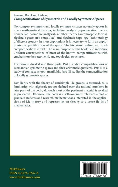 Produktbild: Compactifications of Symmetric and Locally Symmetric Spaces