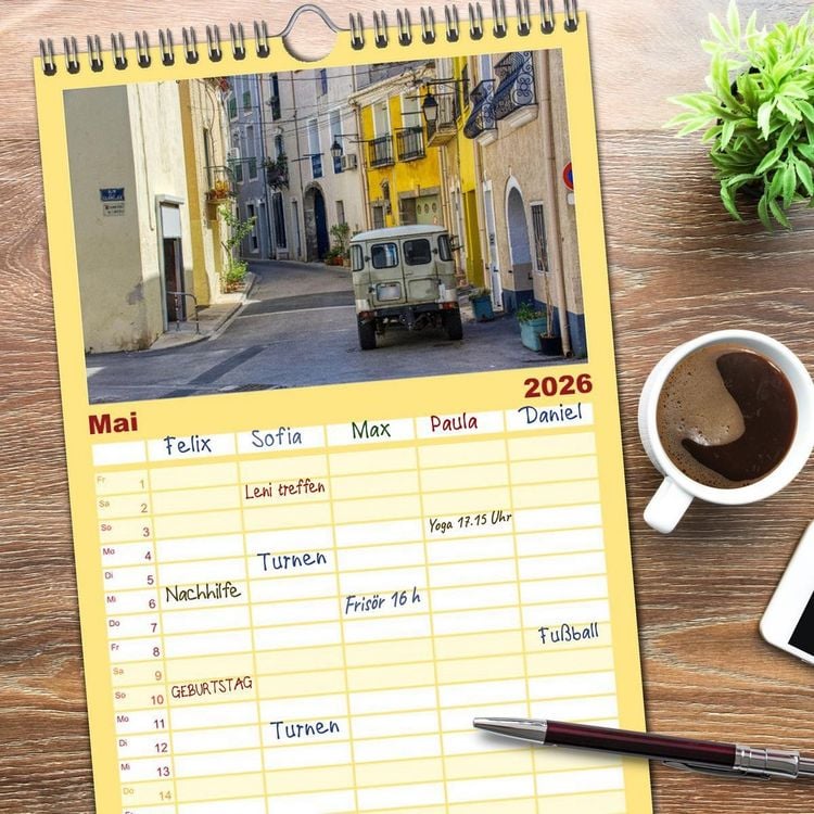 Produktbild: Familienplaner 2026 - Marseillan - Schmuckst&uuml;ck am Bassin de Thau mit 5 Spalten (Wandkalender, 21 x 45 cm) CALVENDO