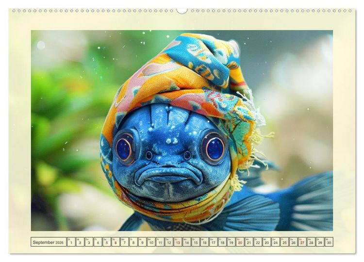 Produktbild: Fashion-Fisch. Die lustige Welt der Unterwasser-Mode (hochwertiger Premium Wandkalender 2026 DIN A2 quer), Kunstdruck in Hochglanz