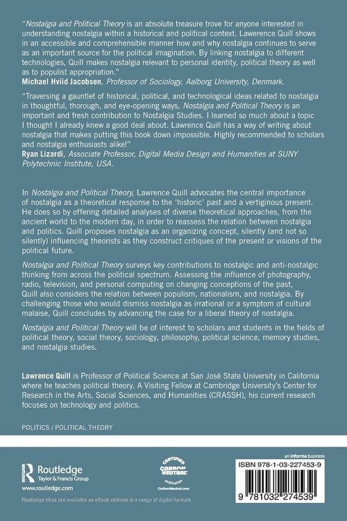 Produktbild: Nostalgia and Political Theory