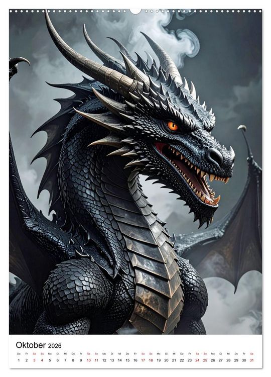 Produktbild: Drachenchroniken &ndash; Portr&auml;ts legend&auml;rer Bestien (Wandkalender 2026 DIN A2 hoch), CALVENDO Monatskalender