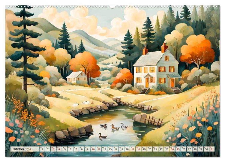 Produktbild: Pfade zum Horizont - Pastelltr&auml;ume der Natur in allen Jahreszeiten (Wandkalender 2026 DIN A2 quer), CALVENDO Monatskalender