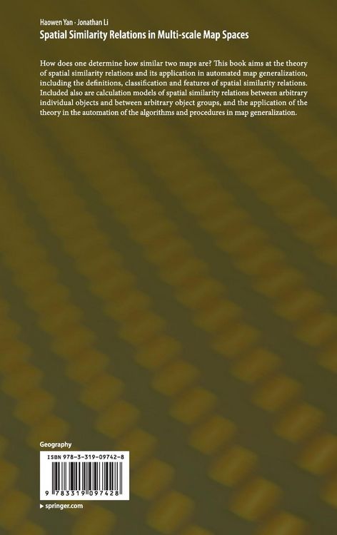 Produktbild: Spatial Similarity Relations in Multi-scale Map Spaces
