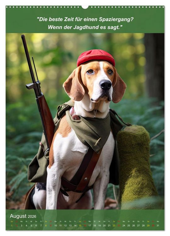 Produktbild: Lustige Jagdhunde mit J&auml;gerlatein (hochwertiger Premium Wandkalender 2026 DIN A2 hoch), Kunstdruck in Hochglanz