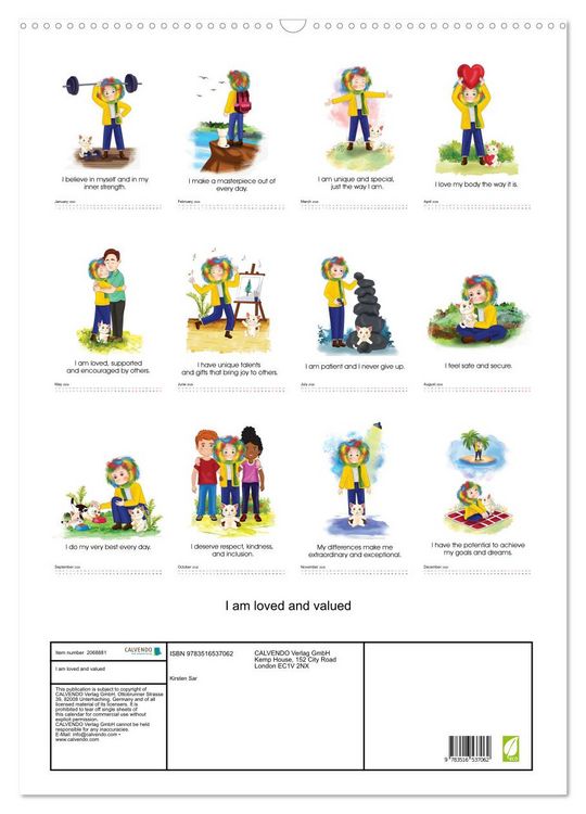 Produktbild: I am loved and valued (Wall Calendar 2026 DIN A2 portrait), CALVENDO 12 Month Wall Calendar