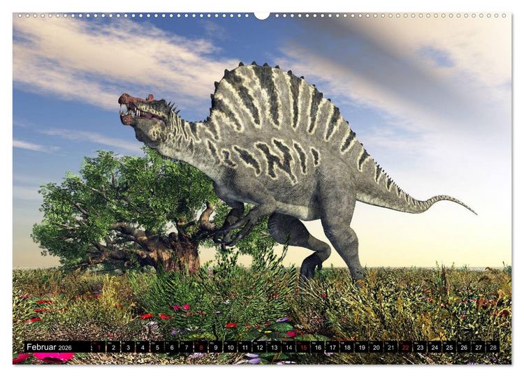 Produktbild: Dinosaurier. Urzeitliche Giganten (hochwertiger Premium Wandkalender 2026 DIN A2 quer), Kunstdruck in Hochglanz