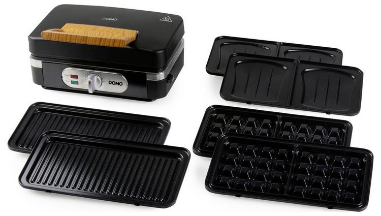 Produktbild: DOMO SANDWICH-WAFFEL-GRILL 3-IN-1 INKY BLACK Sandwichmaker Schwarz