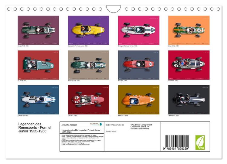 Produktbild: Legenden des Rennsports - Formel Junior 1955-1965 (Wandkalender 2026 DIN A4 quer), CALVENDO Monatskalender