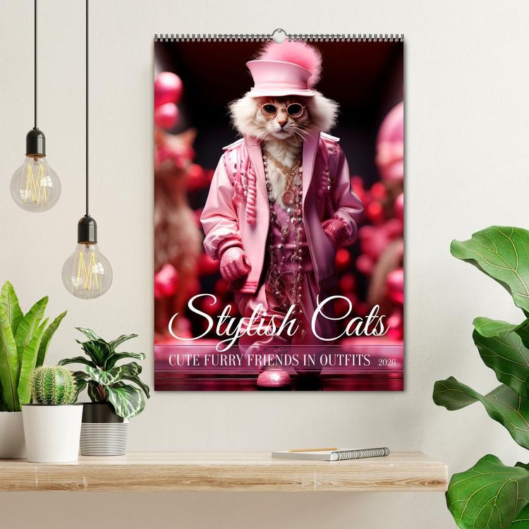 Produktbild: Stylish cats (Wall Calendar 2026 DIN A2 portrait), CALVENDO 12 Month Wall Calendar