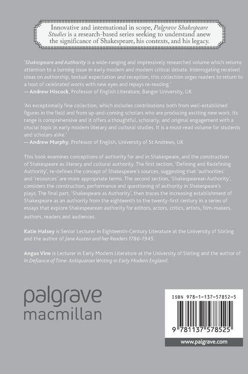 Produktbild: Shakespeare and Authority