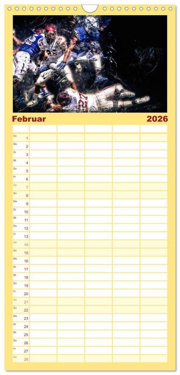 Produktbild: Familienplaner 2026 - American Football - so cool mit 5 Spalten (Wandkalender, 21 x 45 cm) CALVENDO