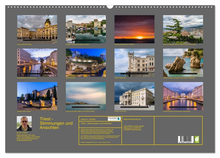 Produktbild: Triest - Stimmungen und Ansichten (Wandkalender 2026 DIN A2 quer), CALVENDO Monatskalender