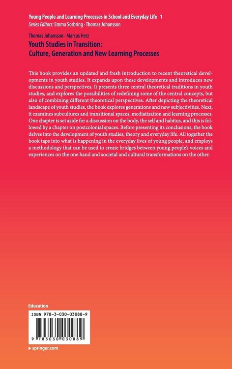 Produktbild: Youth Studies in Transition: Culture, Generation and New Learning Processes