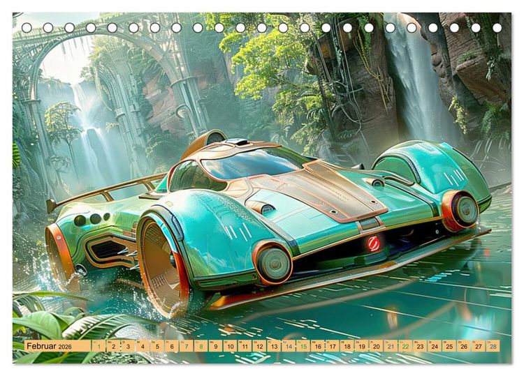Produktbild: Futuristische Boliden - Asiatisch inspiriert (Tischkalender 2026 DIN A5 quer), CALVENDO Monatskalender