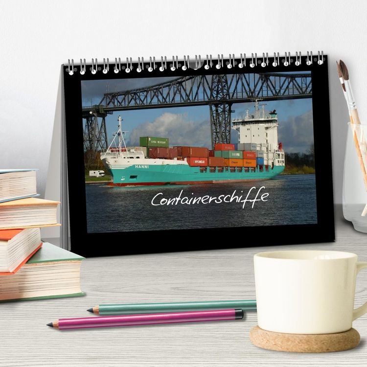 Produktbild: Containerschiffe (Tischkalender 2026 DIN A5 quer), CALVENDO Monatskalender