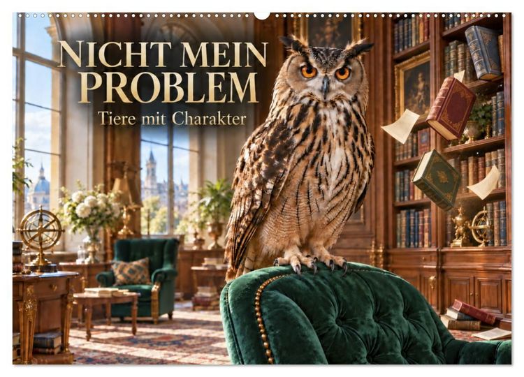 Produktbild: NICHT MEIN PROBLEM - Tiere mit Charakter (Wandkalender 2027 DIN A2 quer), CALVENDO Monatskalender