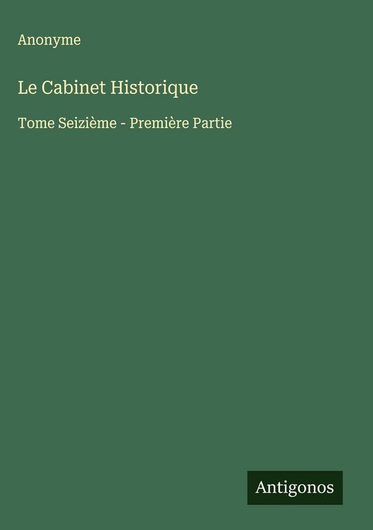 Produktbild: Le Cabinet Historique