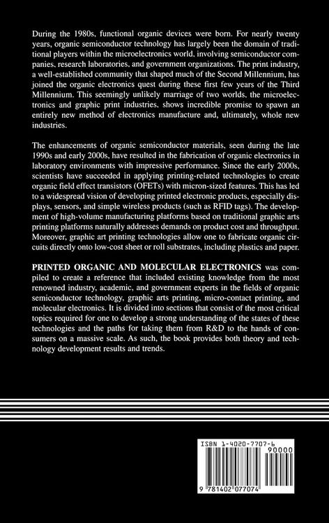 Produktbild: Printed Organic and Molecular Electronics