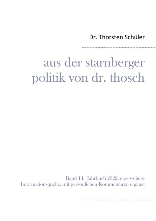 Produktbild: Aus der Starnberger Politik von Dr. Thosch